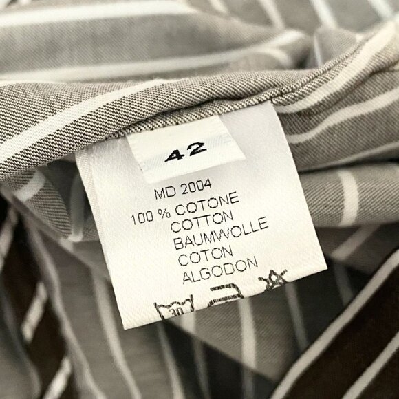 Striped Button Down Shirt - Black and White - Picture 9 of 9